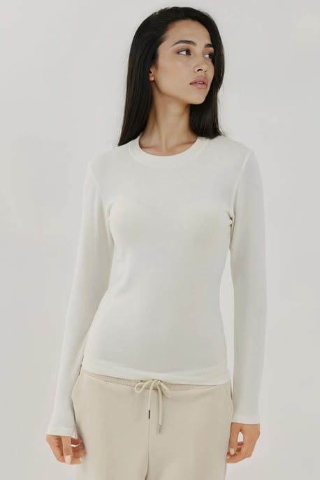Ultra Soft Touch Slim Fit Crew Neck Long Sleeve Basic Top - Image 5