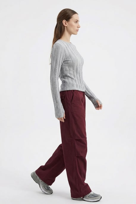 Geribbelde Crew Neck Langsleeve Blouse - Image 4