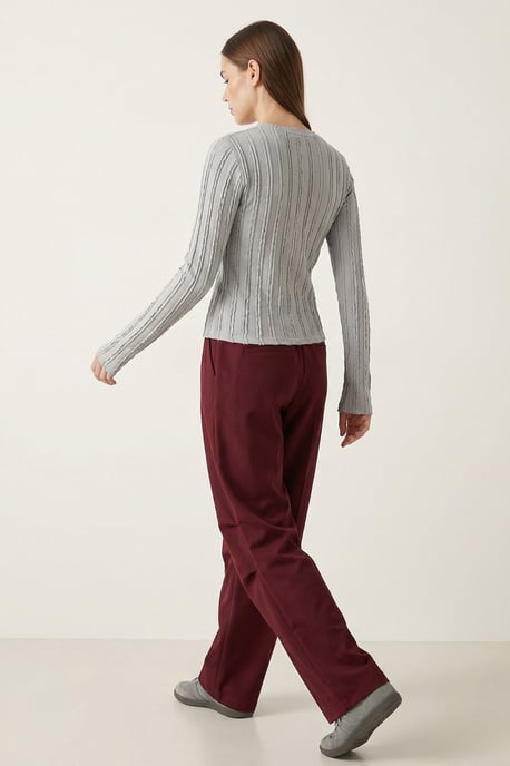 Geribbelde Crew Neck Langsleeve Blouse - Image 6