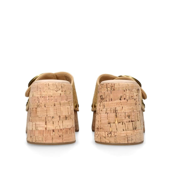 Pedestal Beige Raffia Sandals - Image 3