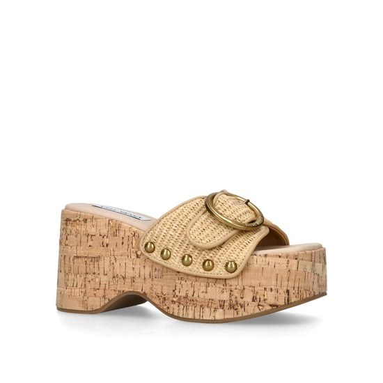 Pedestal Beige Raffia Sandals - Image 4