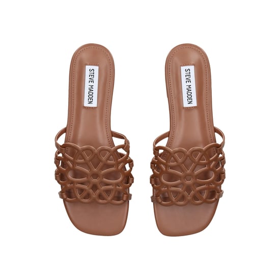 Leather Lotus Tan Sandals - Image 2