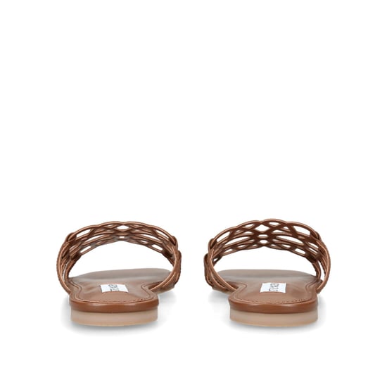 Leather Lotus Tan Sandals - Image 3