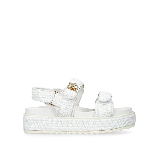 Bigmona White Raffia Sandals - Image 1