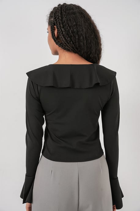 Volang V-ringad Kort Blus - Image 6