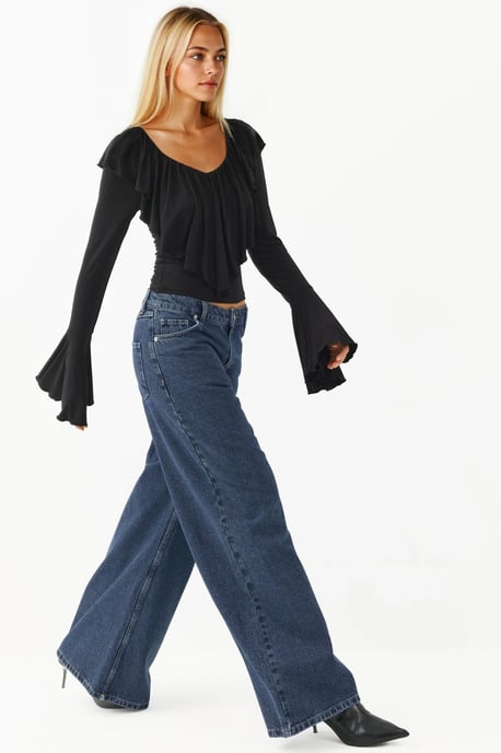 Volang V-ringad Elastisk Stickad Blus - Image 4