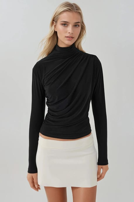 Elegant mjuk-touch långärmad stickad topp - Image 2