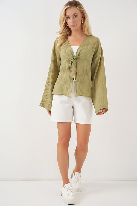 V-hals Blouse met Strik - Image 2