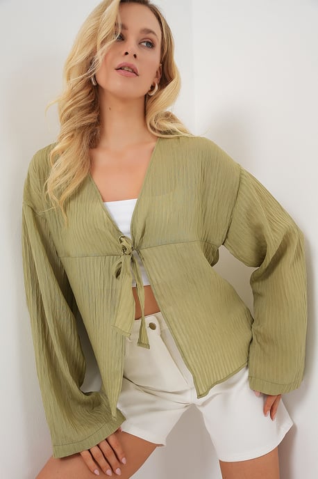 V-hals Blouse met Strik - Image 3