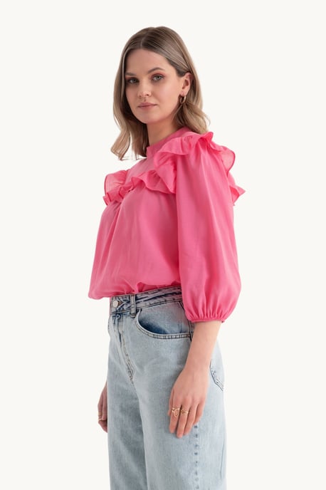 Rundhalsad Lätt Blus - Image 3