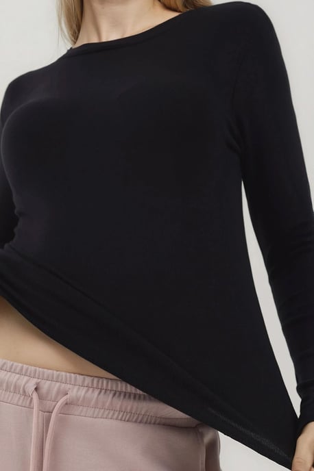 Ultra Zachte Aanraak Slim Fit Ronde Hals Langemouw Basis Top - Image 3