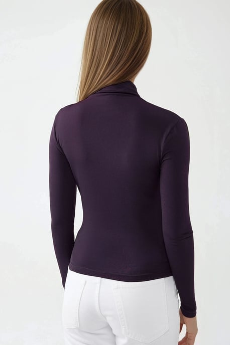 High Collar Drape Detail Blouse - Image 4