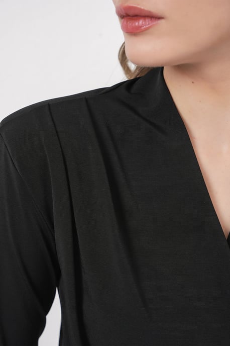 V-ringad draperad blus - Image 5