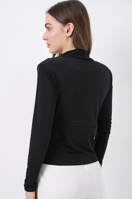V-ringad draperad blus - Image 6