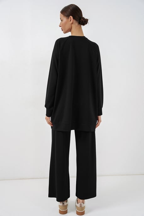 Oversized Abstract Print Crew Neck Tuniek & Broek Set - Image 6