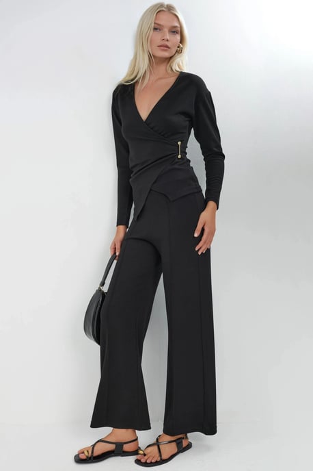 Accessoire Detail Blouse & Broek Twee-Delige Set - Image 1