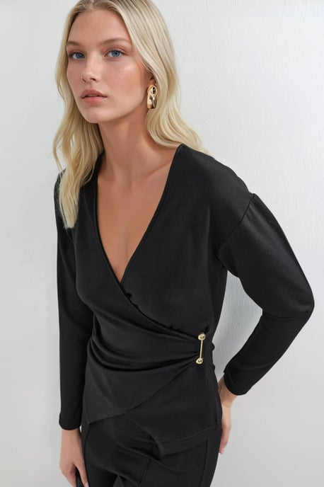 Accessoire Detail Blouse & Broek Twee-Delige Set - Image 4