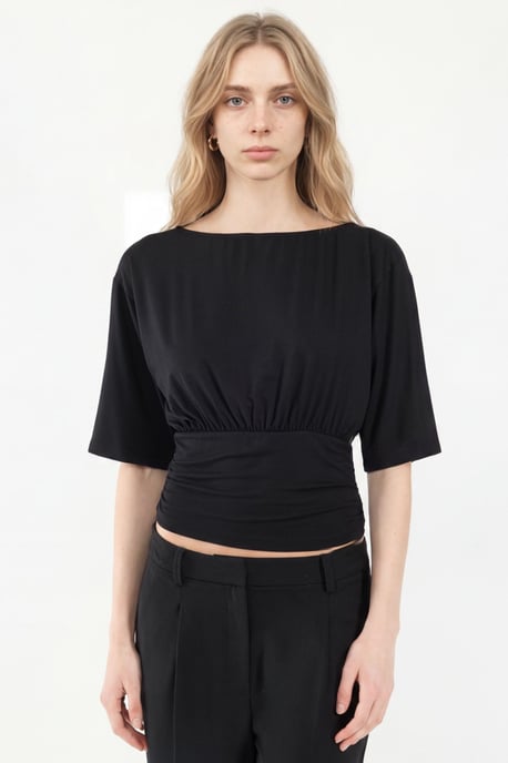 Asymmetrisk Hals Mjuk Stickad Blus - Image 2