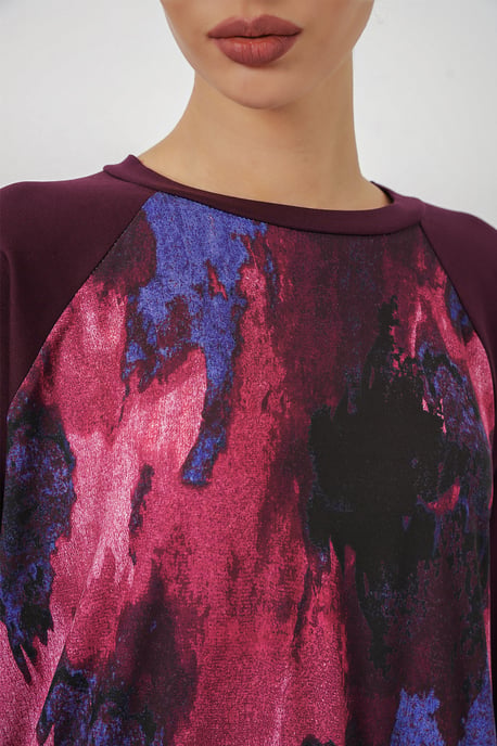 Oversized abstracte print crewneck tuniek en broek set - Image 5