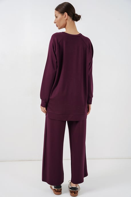 Oversized abstracte print crewneck tuniek en broek set - Image 6
