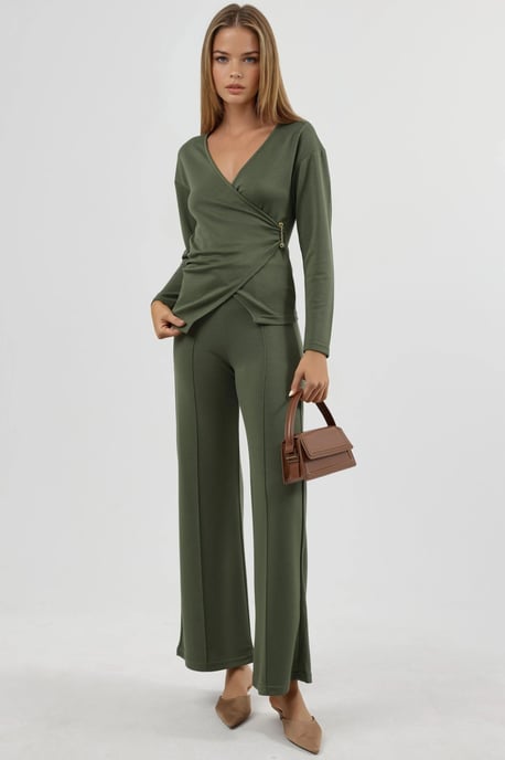 Accessoire Detail Blouse & Broek Twee-Delige Set - Image 1