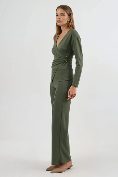 Accessoire Detail Blouse & Broek Twee-Delige Set - Image 2