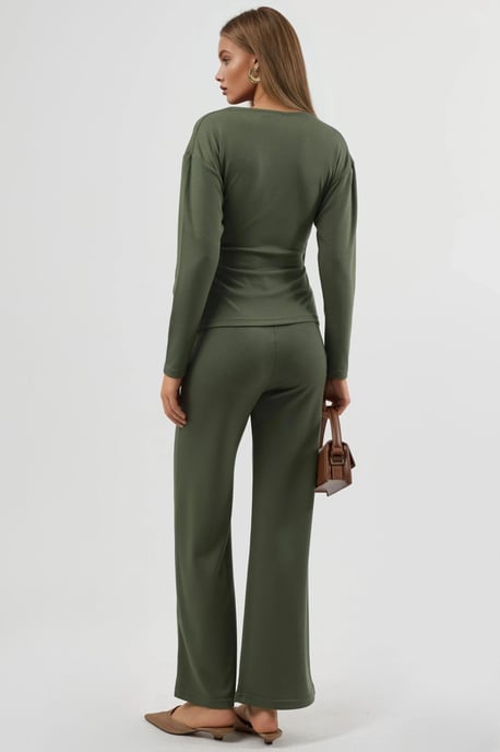 Accessoire Detail Blouse & Broek Twee-Delige Set - Image 4
