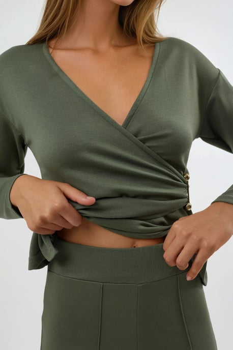 Accessoire Detail Blouse & Broek Twee-Delige Set - Image 5