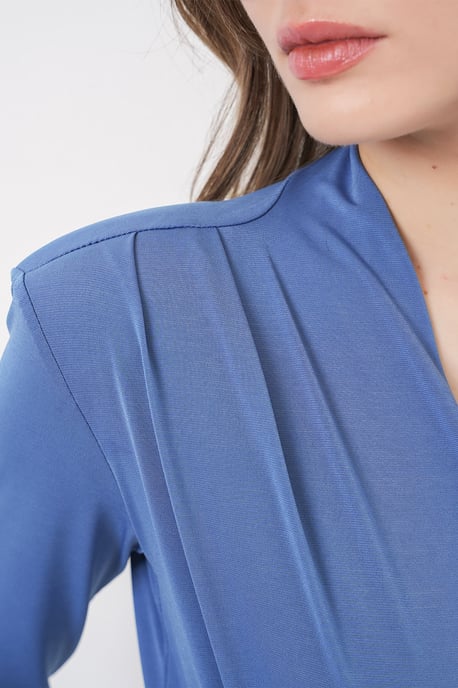 V-ringad Draperad Blus - Image 4