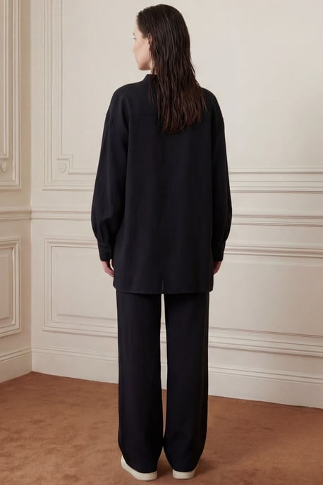 V-hals Blouse & Wijde Pantalon Muslin Twee-delig Set - Image 3