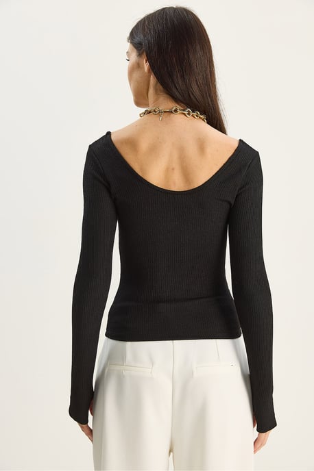Slim Fit Lange Mouwen U Hals Blouse - Image 6