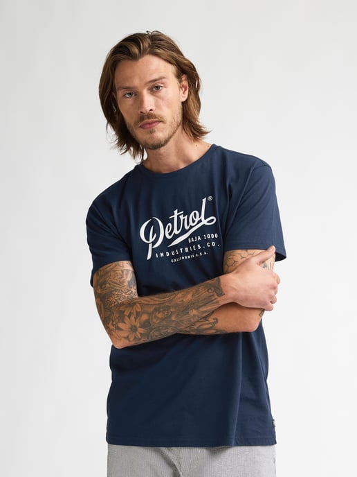 Petrol Industries - Heren Jersey T-shirt met print Huracán - Blauw - Image 3