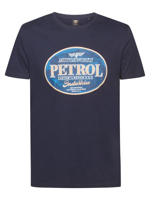 Petrol Industries - Heren Bedrukt jersey T-shirt Estrella - Blauw - Image 1