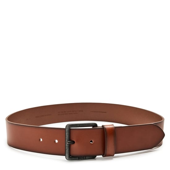 Accessories Boss Leather Pin Buckle Belt in Medium Brown - Image 1