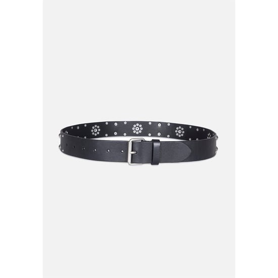 Accessories AllSaints Leather Pin Buckle Belt with Rivets in Black Antique - Image 2