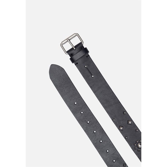 Accessories AllSaints Leather Pin Buckle Belt with Rivets in Black Antique - Image 3
