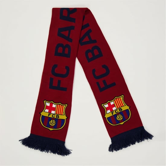 Accessories Team FC Barcelona Knit Scarf with Logo in Red - Image 1