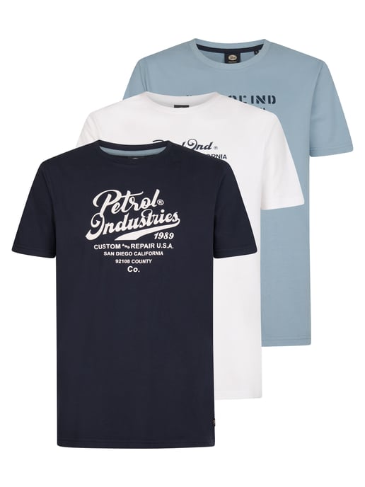 Petrol Industries - Heren 3-Pack Jersey T-shirts met print Jalapeño - - Image 1