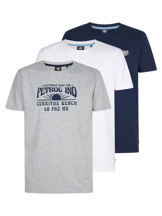 Petrol Industries - Heren 3-pack T-shirts met print Chipotle - - Image 1