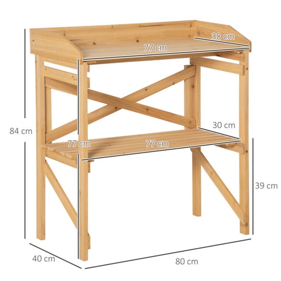 4goodz Outsunny oppottafel hout 845-669 40x80x84 cm - Image 5
