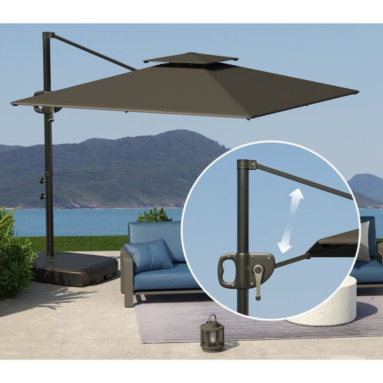 4goodz Zweefparasol vierkant 247 cm met parasolvoet kantelbaar en draaibaar - - Image 6