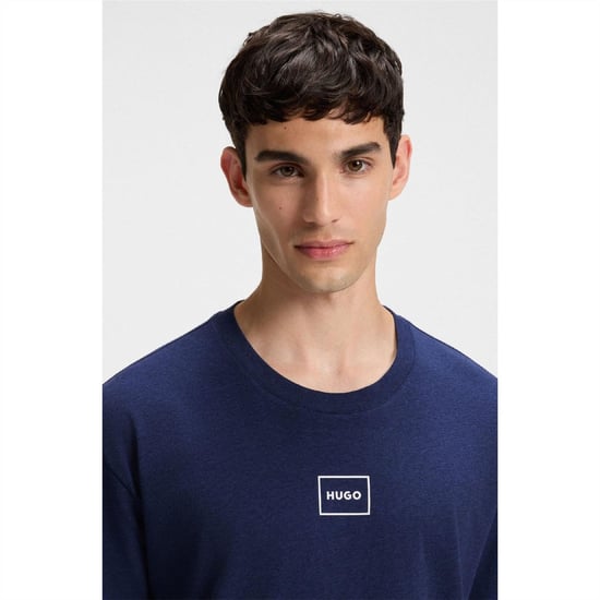 Men's Hugo Laze T Shirt 10261152 01 Pyjama Short Sleeve Top Mens in Blue - Image 3