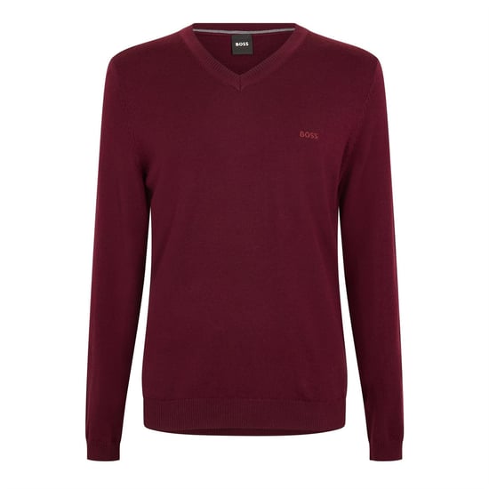Men's Boss Batisse E Knitted Top in Dark Red - Image 1