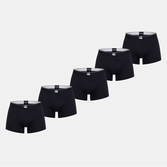 Men's G Star Summit 5 Pack Plain Design Boxer Brief in Black - Image 1
