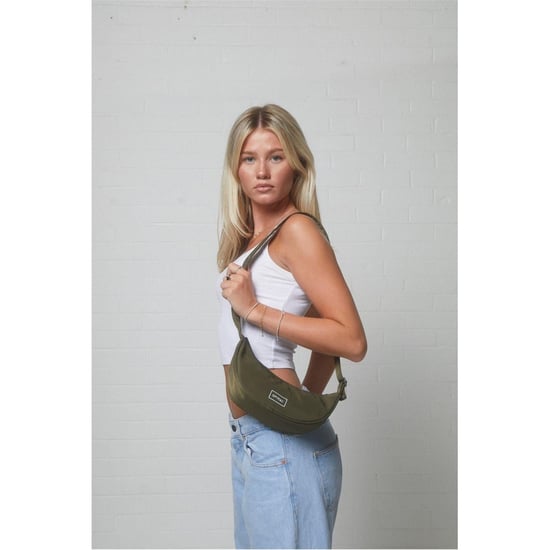 Accessories Spiral Cali Cross Body Bag with Logo Patch in Olive - Image 3