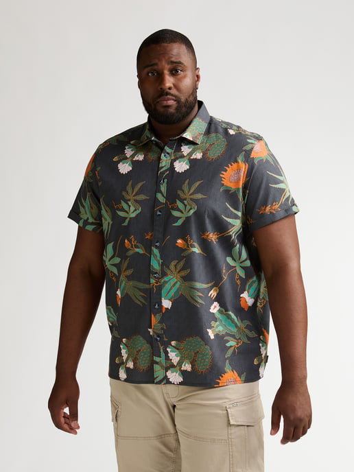 Petrol Industries - Heren Plus Size overhemd met all-over print Nomad - Zwart - Image 3