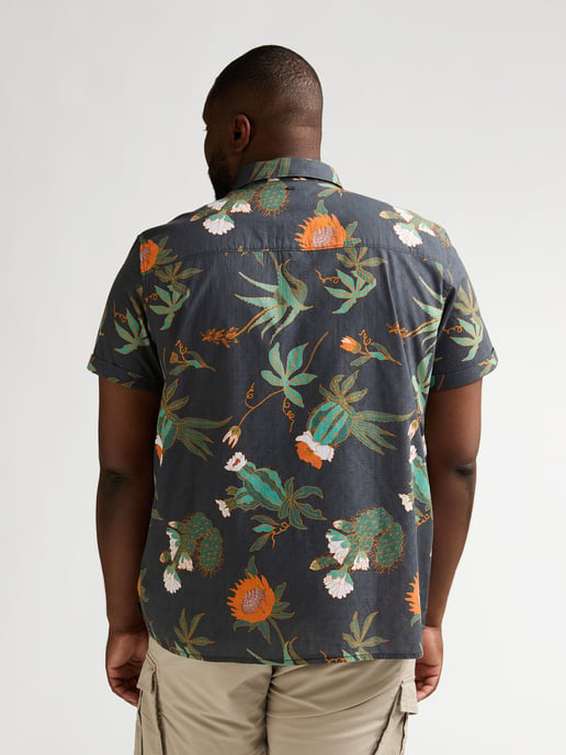 Petrol Industries - Heren Plus Size overhemd met all-over print Nomad - Zwart - Image 4