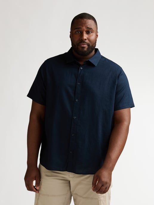 Petrol Industries - Heren Plus Size Effen overhemd met korte mouwen Baja1000 - Blauw - Image 3