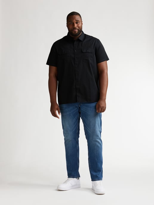 Petrol Industries - Heren Plus Size effen overhemd met korte mouwen Trailhawk - Zwart - Image 4