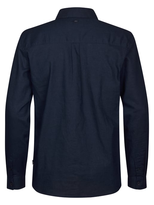 Petrol Industries - Heren Effen linnenmix overhemd Canyonero - Blauw - Image 2